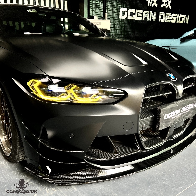 G8X M3M4 AC Style Dry Carbon Fiber Front Lip & Side Wings